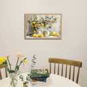 Framed Lemon Kitchen Wall Art Vintage Mustard French's Yellow Lemon Kitchen Rustic Oil Canvas Paintings Posters Prints for Dining Living Room Bedroom Preparing to hang 16x24in