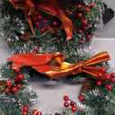 DiliComing 16-Inch Pre-Lit Winter Wreath - Large Christmas Door Wreath, Front Door & Window Decorations (Led Red)