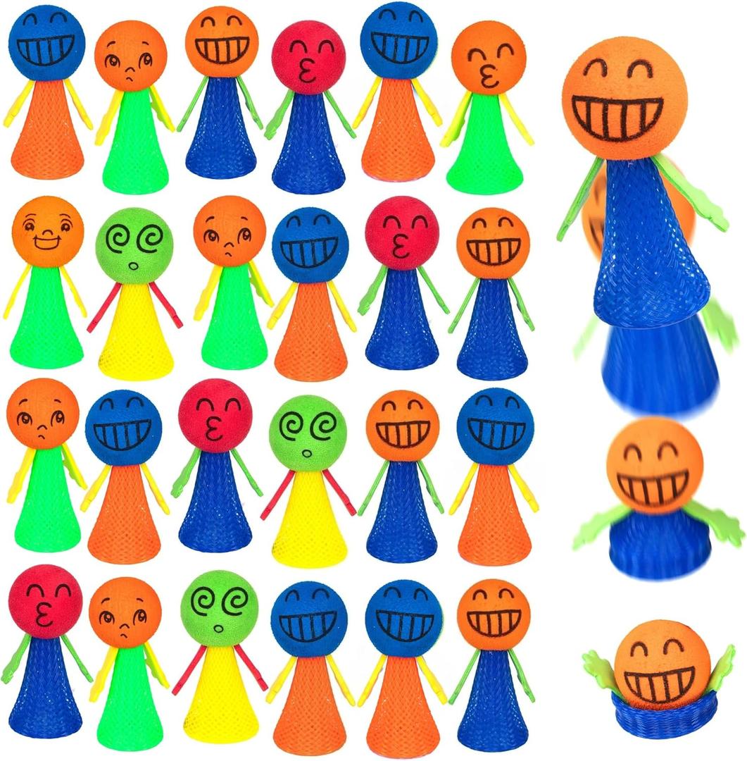 24 Pack Jumping Spring Rocket Launchers Popper Toys for Kids Party Favors School Classroom Prize Goodie Bags Stuffers Birthday Party Return Gifts Pocket Games Back to School Gifts