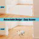 24 Inches Tall Retractable Dog Gate for The House, Short Baby Gates to Step Over, Extends up to 55" Wide, Reinforced Mesh Puppy Gate for Doorways, Step Over Pet Gate for Stairs, Indoor/Outdoor (White)
