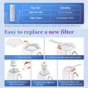 Countertop Water Filter, 8000 Gallons Alkaline Water Filtration System for Sink Faucet, Reduces 99.99% Chlorine, Heavy Metals, Bad Odor, OM-CF04 Included 1 Filter