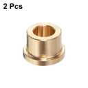 Uxcell 2pcs Flange Sleeve Bearings 3/8" Bore x 5/8" OD x 1/2" Length x 3/4" Flange Dia, Self-Lubricating Brass Bushing