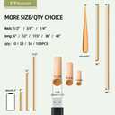 3/8 x 6 Inch 50 PCS Dowel Rods Wood Sticks Wooden Dowel Rods - Unfinished Bamboo Sticks - for Crafts and DIYers