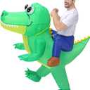 Inflatable Crocodile Costume for Adults - Funny Blow-Up Halloween Costume, Ride-on Alligator Costume for Women Men Halloween,Christmas Cosplay Party