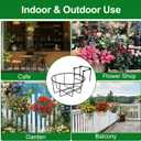 Adjustable Hanging Railing Planter, 3 Pack Fit 1.5 to 4.5 Inches Railing, Weather-Resistant Metal Balcony Rail Planters, Work for Outdoor Fence Deck Garden Patio Halloween Christmas Decor