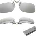 RealD 3D Glasses Clip On (2 Pack), 3D Glasses for Glasses Wearers Movies at Home, 3D Viewing Glasses with Durable Metal Clip & Hard Box