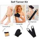 3 in 1 Self Tanning Mitts Self Tanner Mitt Applicator Kit - Tanning Glove for Self Tan Mitt, Tanning Brush for Self Tan Back Tanning Applicator Kabuki Body Brush Self Tanner Back