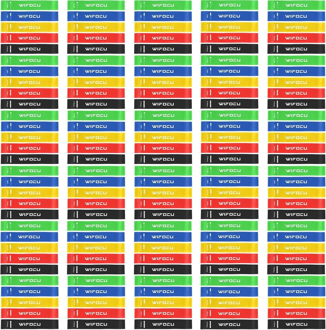 Count of 29 Bulk Fitness Resistance Bands Set for Gym Members Sports Class Students Gift, 5 Pieces Each with Storage & Carry Bag, Professional Grade Elastic Bands for Home Outdoor Workout Yoga Pilates