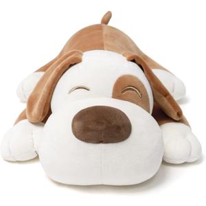 Niuniu Daddy 15" 1.9 Pound Weighted Stuffed Animals Brown Puppy Plush Toy Pillow - Kawaii Stuffed Animal for Kids, Toddlers & Teens - Soft Room Decor