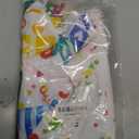 Horaldaily Birthday Tablecloth 60x60 Inch Round, Happy Birthday Ballon White Washable Seasonal Table Cover for Party Picnic Dinner Decor