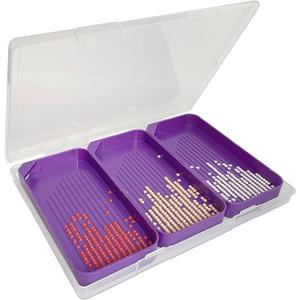 Diamond Painting Trays with Lids, 3 Pack Diamond Painting Trays with Storage Containers, 2-in-1 Diamond Art Storage and Diamond Art Trays, Diamond Painting Tools for Adults (Purple)