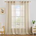 MIULEE 2 Panels Solid Color White Sheer Curtains 120 Inch Length Set, 10 ft Extra Long Curtains Elegant Grommet Light Filtering Window Voile Drapes/Treatment for Bedroom Living Room W54 x L120 Inch