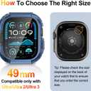 YIJDACASE Rugged Waterproof Case for Apple Watch Ultra 3/2/1 49mm with Screen Protector,Metal & PC Bumper+9H Tempered Glass,Stylish Shockproof Cover for Sports, Blue