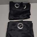 ChrisDowa Small Window Curtains for Kitchen and Bedroom - Grommet Short Thermal Insulated Room Darkening Curtains (2 Panels, Black, 34 x 36 Inch)