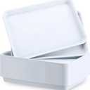 Ziliny 30 Pcs Serving Trays Plastic Serving Tray 12.6 x 9.1 x 1 White Platters Reusable Food Tray Party Trays Movie Night Snack Platters for Christmas Kitchen Cafeteria Veggie Cookies