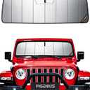 Windshield Sun Shade for Jeep Wrangler JL 2018-2025, Gladiator 2020-2025 Front Window Sunshade - HyperShield (Flash Silver(HyperShield))