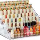 Nail Polish Organizer 84 Bottles of 7 Layers Sunglass Organizer Acrylic Display Rack Eyeglasses Storage Essential Oils Holder Makeup Organizer No Tool Needed Assembly, Clear