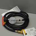 Flame King 120-inch Propane Thermo Plastic Hose Assembly, 3/8-inch ID, 3/8-inch MPT X 1/2-inch Female Flare, for RVs and Travel Trailers