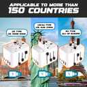 All-in-One International Plug Adapter Universal Travel Adapter with Surge Protector and PD 35W Dual USB 3 Type C Ports Outlet Extender for USA AU EU UK (White)