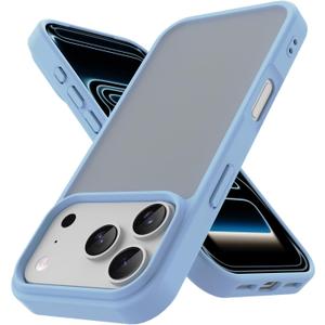 2 x PinLiSheng Matte Case for iPhone 17 Pro Max Case,Shockproof Protective Hard Back Slim Phone Case,Frosted Translucent Back Phone Cover, Anti-Fingerprint - Light Blue