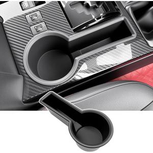 Upgrade Cup Holder Insert for 2014-2024 Toyota 4Runner Center Console Cupholder Coaster Liner Replaces Mat for 4 Runner Interior Accessories Black(Center Console Rear, 1PCS)