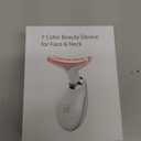 7 Color Face and Neck Massager Light Therapy, Red Light Based Facial Massager for Skin Care, Smoothing, Firming (White)