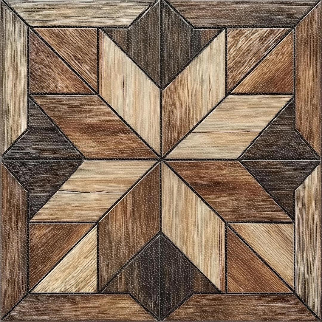 HOMETITUTE 10PCS 12x12 Inch Rustic Wood Grain Look Peel and Stick Floor Tiles Removable Self Adhesive Vinyl Flooring Stickers for Bathroom Kitchen Bedroom Entryway Home Decor