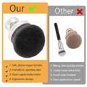 2 x UNIMEIX 3 Inch Sunscreen Applicator with Drawstring Bag, Self Tanner Brush Body Makeup Brush Kabuki Spray Tan Blending Beauty Brush for Body Coverage Perfector (Sliver)