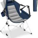 VIVOHOME Hammock Camping Chair, Portable Outdoor Swinging Rocking Chairs for Adults with Adjustable Pillow, Back and Height for Travelling, Backyard, Patio, Supports 400 lbs, 600D Breathable Mesh