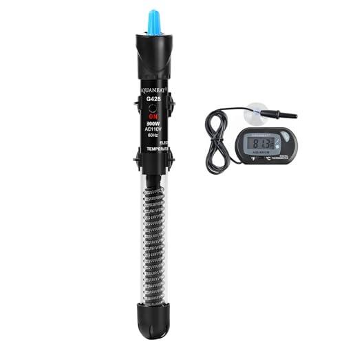 AQUANEAT Aquarium Heater, 300W Fish Tank Heater, Adjustable Submersible Water Thermostat with Digital Thermometer