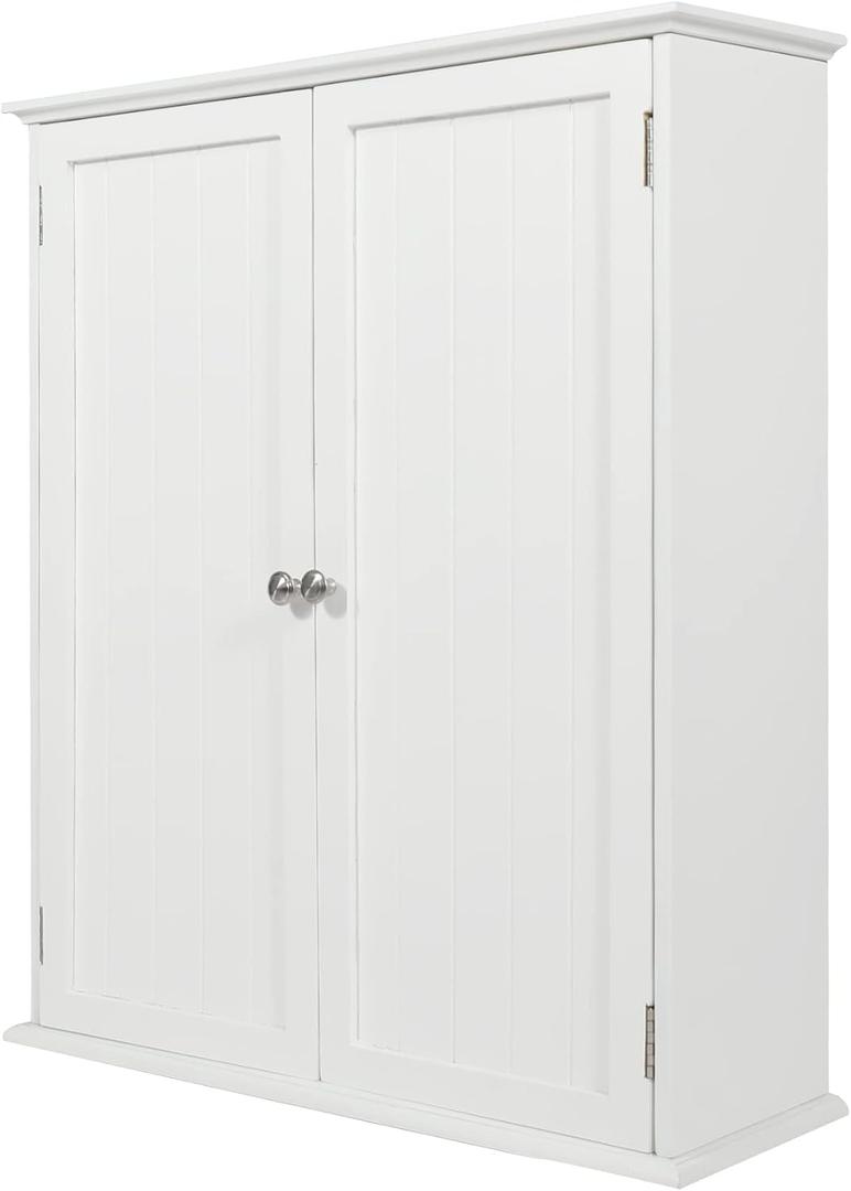 Wall Mount Bathroom Storage Cabinet, White Bathroom Cabinet with Doors and Adjustable Shelves, Wall Cabinet for Bathroom Above Toilet, Medicine Cabinet Wall Mounted, Wood