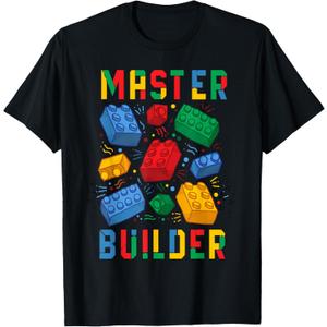 Brick Builder Funny Blocks Building Master Builder T-Shirt S