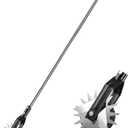 BARAYSTUS Wheel Rotary Edger Lawn Tool, Grass Edge Trimmer, Sidewalk Manual Lawn Edger, Strong 3 Sections Stainless Steel Handle with Cushion Grip, 58.3-Inch (black)