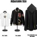 GraduatePro Graduation Cap and Gown Hanger Display Stand for Graduation Hoodie, Jacket, Gown, 18-34 Inch Height Adjustable Floor Garment Rack for Graduation Party Decoration