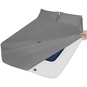 Moonsea Twin XL Sheet Sets - Extra Deep Pocket 3-Piece Twin XL Sheets - Twin Extra Long Sheet Set with Side Pocket - Easily Fits Extra Deep 16 in to 24 in Pillow Top (Grey)