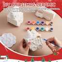 Watersay 6 Set Christmas Ceramics to Paint Express Train Ceramics Xmas Craft with Palette and Brushes Snowman Baker Gingerbread Man Party Favors Table Decoration Gifts