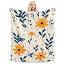 Daisy and Butterfly Throw Blanket Flannel Super Soft Warm Fleece Microfiber Blankets Home Decor All Season for Bedroom Couch Living Room Large Pink