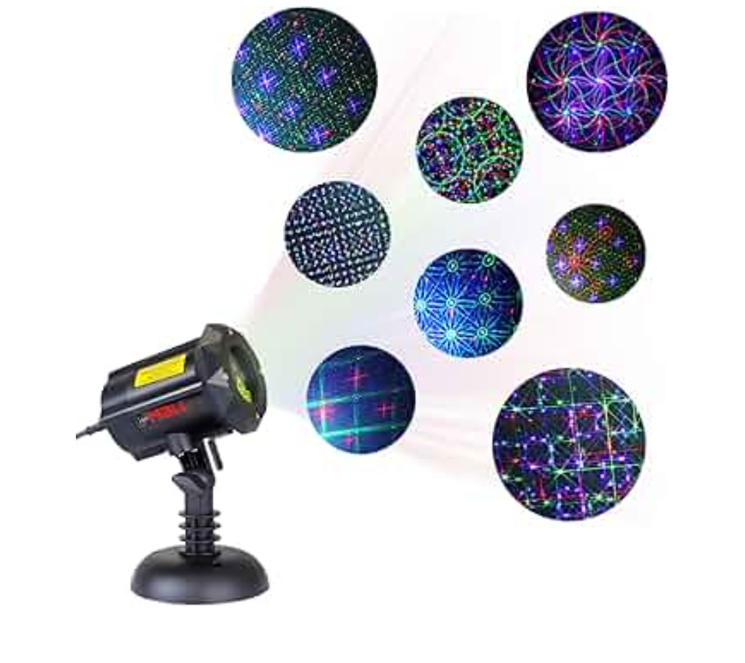 LedMall Motion 8 Patterns in 1 Red, Green, and Blue Outdoor Christmas Laser Lights Projector with remote control and Security Lock
