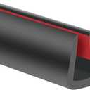 Rubber Edge Trim, 1/4" Self Adhesive Flexible U Channel Edge Protecter for Sheet Metal, Glass, Flexiglass and Plywood, Fit for 7/32"-9/32" Width Edge, Black Color, 20Ft, EPDM Material