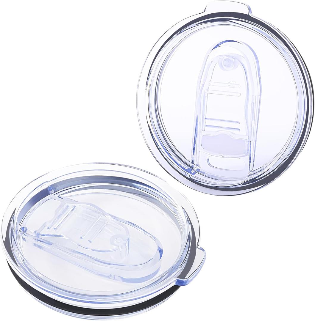 Press-in Lid - Compatible with Hydro Flask coffee lid, All Around Tumbler 20,16 oz and 12 oz Outdoor Kitchen Tumbler. Pack of 2. (Transparent)