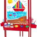 Colorations 3-Way Indoor/Outdoor Acrylic Panel Easel, Outdoor Play, Drawing, Adjustable , Art and Craft Painting