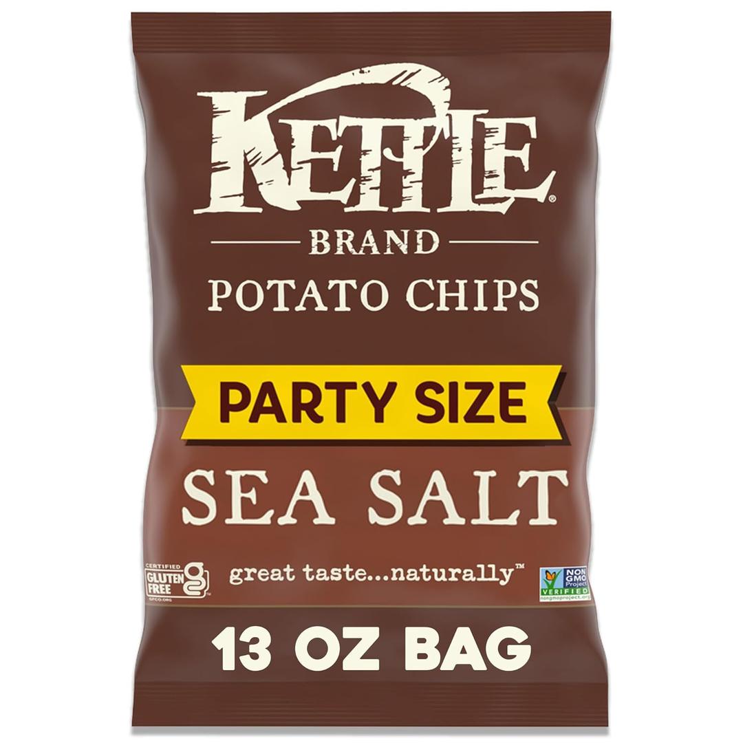 Kettle Brand Foods Sea Salt Potato Chips, 13 oz Party Size (EXP 10/13/26)