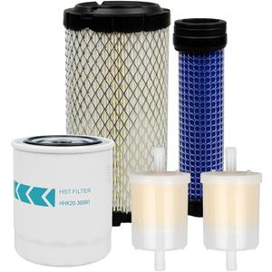 Filter Maintenance Kit HHK20-36990 K1211-82320 K2581-82311 12581-43012 Suitable for Kubota BX22 BX23 BX24 BX25 BX25DLB BX2200 BX2230 BX2350 BX2360 BX2370 Air/Fuel/Oil Change Kit