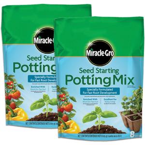 Miracle-Gro Seed Starting Potting Mix, 2-pack 8 qt., For Use in Containers