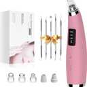 Pore Vacuum Blackhead Remover - Pore Extractor with 5 Attachments & 3 Suction Levels - Blackhead Remover Tools for Women and Men (Pink)