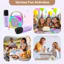 ShinePick Kids Karaoke Machine with 2 Wireless Microphones Portable Bluetooth Mini Karaoke Machine Speaker Kids Toys Christmas Birthday Gift for 3 4 5 6 7 8 9 10 11 12+Year Old Girls Boys (Purple)