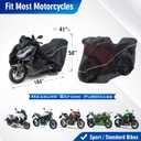 Motorcycle Cover Heavy Duty & Durable,All-Season Waterproof,UV-Proof,Windproof,Anti-Theft with Reflective Strips,Fits Harley Davidson,Honda,KTM,BMW,V-Strom,Suitable for Motorcycles Up to 104"