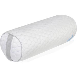 Kingnex Bolster Roll Pillow Under Knee for Back Sleepers Between Legs for Side Sleep to Relief Lower Back Pain Shredded Latex Filling and Removable Cooling Cover 20x8