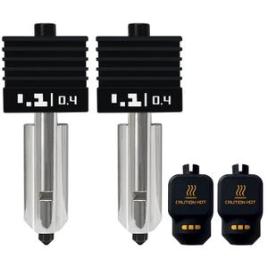 2PCS H2S/H2D Combo/P2S Hotend Kits 0.4mm Hardened Steel Nozzles- for 3D Printer Bambu H2D/A1/A1 Mini Extruder Hot End/Printhead with Silicone Socks Heatbreak Assembled Heatsink and Heat Block