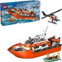 LEGO City Coast Guard Rescue Boat & Helicopter Building Toys - Kids Pretend Play Set for Boys & Girls, Ages 7+ - W/2 Rescue Boat Toys, 5 Minifigures & Dog Figure - Gift Idea for Birthdays - 60504